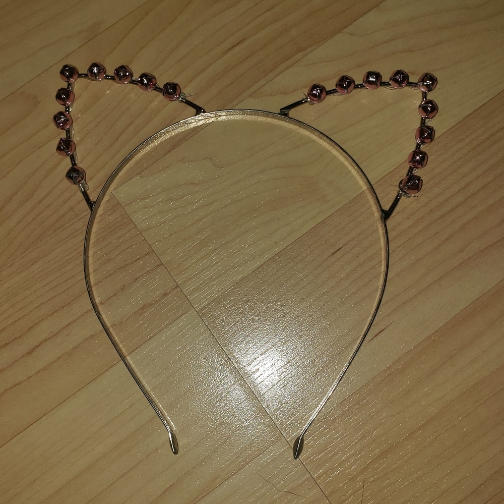 Pink kawaii bell cat ears, metal headband